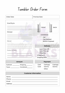 Tumbler order form