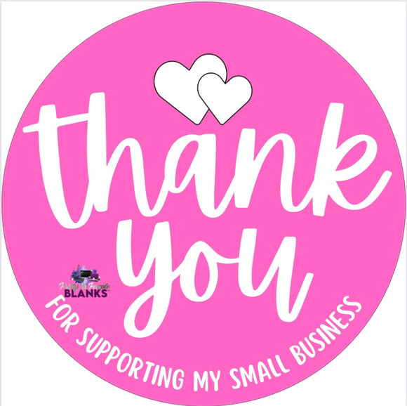 Pink thank you sticker download