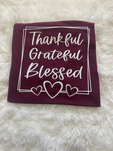 Thankful grateful blessed screen print