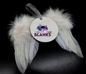 Round angel wing ornament