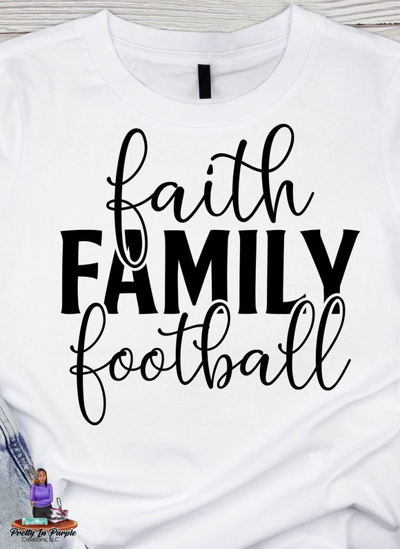 Faith Family football screen print