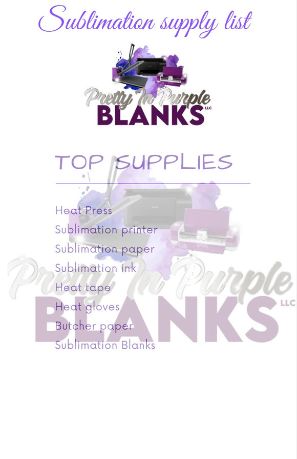 Free Sublimation supply list