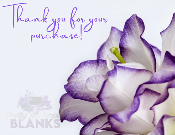 Purple business thank you card download